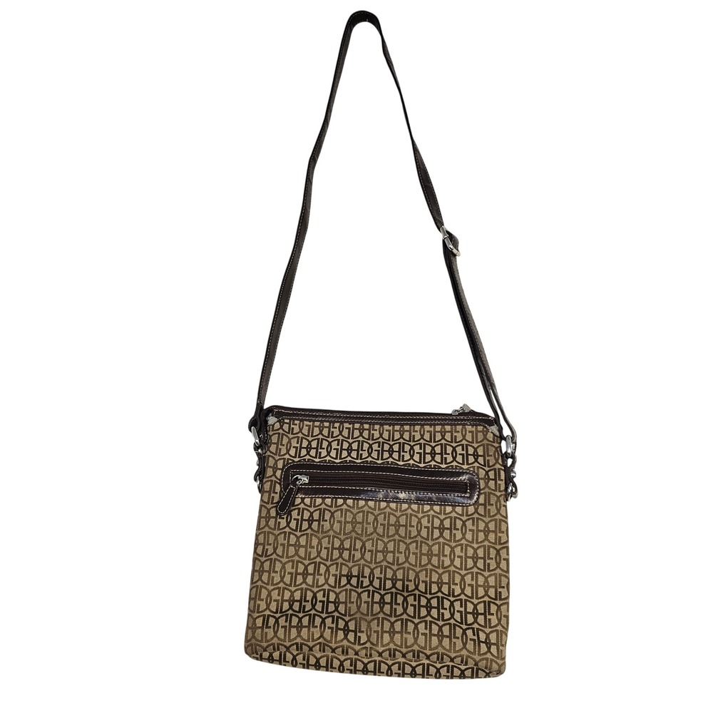 Giani Bernini Signature Logo Monogram Crossbody BagBrown JacquardMessenger Purse